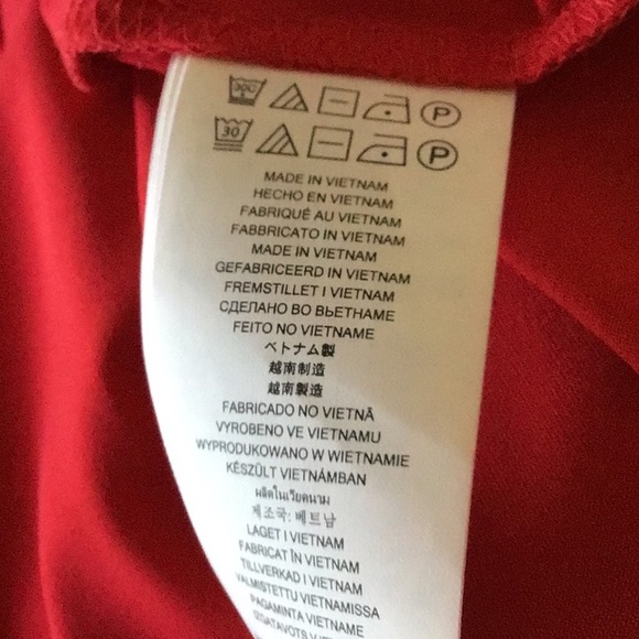 MICHAEL KORS NWOT red halter blouson dress top w/ gold tone neckline - Picture 5 of 5